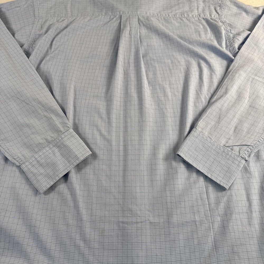 Banana Republic Relaxed Long Sleeve Button Up Blue Checker Shirt Mens Size Large - Picture 6 of 7